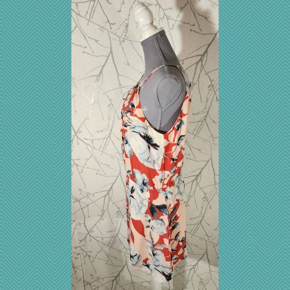 Parker Floral Printed 100% Silk Strappy Halter Dress - Picture 2 of 4